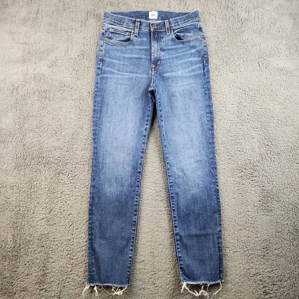 Edwin Bree Jeans Women's Size 26 Deja Blue Classic Straight Leg Mid Rise Ankle - Picture 1 of 12